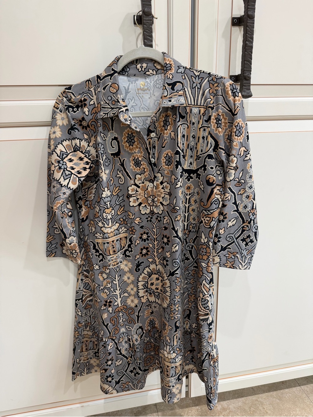 Spartina 449 Joelle 3/4 Sleeve Dress in Guerard Estate Stone - Picture 5 of 8